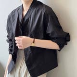 ブラック | 【シアー感×ミリタリー】シースルーノーカラーブルゾン シアーシャツジャケット(全… | Beststore