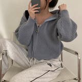 ワッフルニット ジップアップパーカー ショート丈 | Beststore | 詳細画像7