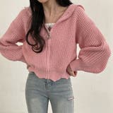 ワッフルニット ジップアップパーカー ショート丈 | Beststore | 詳細画像9