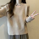 2WAY デコルテオープンがこなれ感を演出！配色ボタン＆チョーカー風ハイネックニ… | Beststore | 詳細画像6 