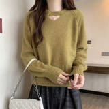 2WAY デコルテオープンがこなれ感を演出！配色ボタン＆チョーカー風ハイネックニ… | Beststore | 詳細画像13 