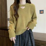 2WAY デコルテオープンがこなれ感を演出！配色ボタン＆チョーカー風ハイネックニ… | Beststore | 詳細画像14 
