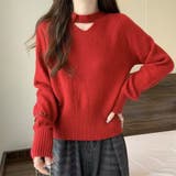 2WAY デコルテオープンがこなれ感を演出！配色ボタン＆チョーカー風ハイネックニ… | Beststore | 詳細画像16 