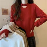 2WAY デコルテオープンがこなれ感を演出！配色ボタン＆チョーカー風ハイネックニ… | Beststore | 詳細画像22 