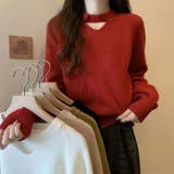 2WAY デコルテオープンがこなれ感を演出!配色ボタン&チョーカー風ハイネックニ… | Beststore | 詳細画像23