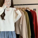 2WAY デコルテオープンがこなれ感を演出！配色ボタン＆チョーカー風ハイネックニ… | Beststore | 詳細画像24 