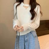 2WAY デコルテオープンがこなれ感を演出！配色ボタン＆チョーカー風ハイネックニ… | Beststore | 詳細画像2 