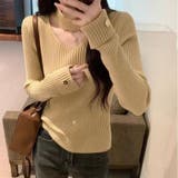チョーカー風 ネックデザイン リブ ニット トップス 秋冬 | Beststore | 詳細画像6