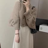 【全8色】クロップド丈 リブニット ドルマンカーディガン ボリューム袖 | Beststore | 詳細画像2