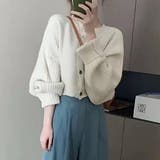 【全8色】クロップド丈 リブニット ドルマンカーディガン ボリューム袖 | Beststore | 詳細画像3 