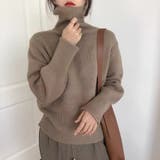 ミルクティーベージュ | 【全10色】もっちりあったか ハイネック リブニット | Beststore