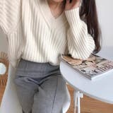【全5色】こなれ感たっぷり ルーズシルエット Vネック | Beststore | 詳細画像5