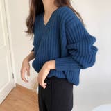 ダークブルー | 【全5色】こなれ感たっぷり ルーズシルエット Vネック | Beststore
