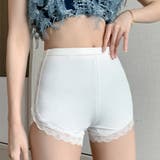 ホワイト | レースペチコートパンツ レディース 裾レース | Beststore