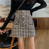 ベージュチェック | レディース ミニスカート タイトスカート厚手 | Beststore