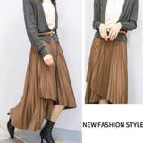 レディース ハイウエストプリーツスカートフレアスカート不規則裾 着やせ | Beststore | 詳細画像6 