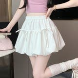 リボン付き バブルバルーンスカート ミニスカート 裏地パンツ付き | Beststore | 詳細画像1