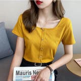 イエロー | UネックTシャツ クルーネックＴシャツショート丈Ｔシャツ ショート丈 | Beststore