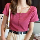 ダークピンク | UネックTシャツ クルーネックＴシャツショート丈Ｔシャツ ショート丈 | Beststore