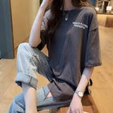 バックプリントTシャツロゴプリントTシャ ゆったり 韓国ファッションオーバーサイズ | Beststore | 詳細画像7