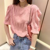 ピンク | パワーショルダー トップス Tシャツ | Beststore
