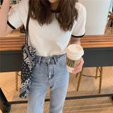 バイカラーリブカットソー 韓国ファッション tシャツ | Beststore | 詳細画像4 