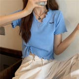 ブルー | Tシャツ ショート丈 トップス | Beststore