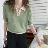 グリーン | ポロシャツ Vネック 半袖 | Beststore