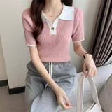 ピンク | ポロシャツ Vネック 半袖 | Beststore