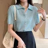 ブルー | ポロシャツ Vネック 半袖 | Beststore