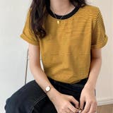 イエロー | バイカラーボーダーTシャツ 韓国ファッション tシャツ | Beststore