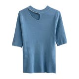 サマーニット 半袖 デコルテ開き | Beststore | 詳細画像1 