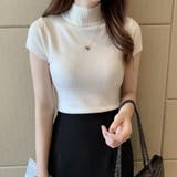 ホワイト | さらっとした肌ざわり サマーニット ハーフタートルネック | Beststore