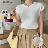 ホワイト | トップス フレンチスリーブ Tシャツ | Beststore