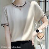 シャンパンゴールド(クールネック) | トップス 半袖 マットサテン | Beststore