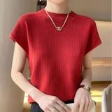 レッド | トップス フレンチスリーブ ニット | Beststore