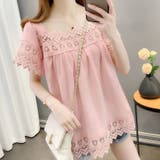 レース付きシャツブラウス レディース フリルブラウス | Beststore | 詳細画像12