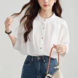 ホワイト | バンドカラー シャツ ブラウス | Beststore