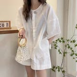 ホワイト | ナチュラル 無地 トップス シャツブラウス レディース | Beststore