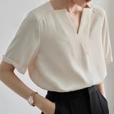 キーネック 半袖 シャツブラウス | Beststore | 詳細画像2