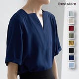 キーネック 半袖 シャツブラウス | Beststore | 詳細画像35