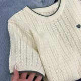 ハート刺繍 配色サマーニットトップス 半袖 | Beststore | 詳細画像15 