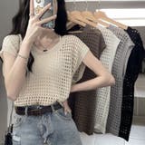 透け感ニットトップス Vネック フレンチスリーブ 5色 | Beststore | 詳細画像27 