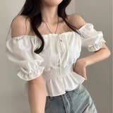 ホワイト | 2WAY仕様！オフショル シャーリング フリルブラウス 半袖 全5色 | Beststore