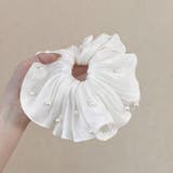パール付き シフォンボリュームフリルシュシュ ヘアアクセサリー | Beststore | 詳細画像10 