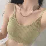 グリーン | キャミソール カップ付 キャミタンクトップ | Beststore