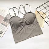 グレー | ひんやり快適な「サマーファブリック」「美背中」バッククロス レースアップ ブラト… | Beststore