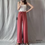 レッド | ワイドパンツ プリーツリラックス ゆったりリラックスガウチョ | Beststore