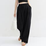 ブラック | スラックス ハイウエスト ワイドパンツ | Beststore