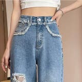 ダメージデニム ワイドパンツ 加工脚長 | Beststore | 詳細画像6
